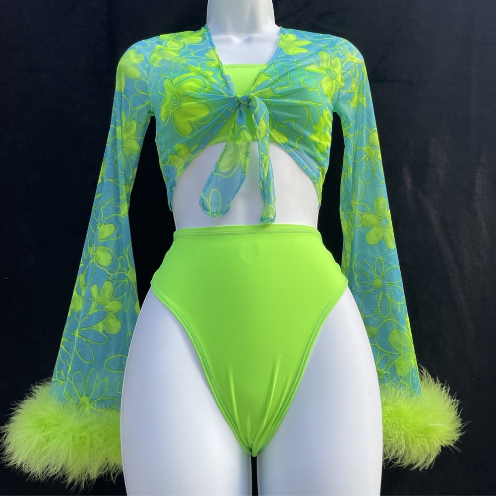 Lime Green Rave Set - Picture 1 of 2